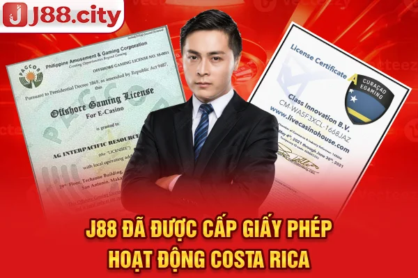 J88 đã được cấp giấy phép hoạt động bởi Tập đoàn Giải trí và Trò chơi Philippines PAGCOR